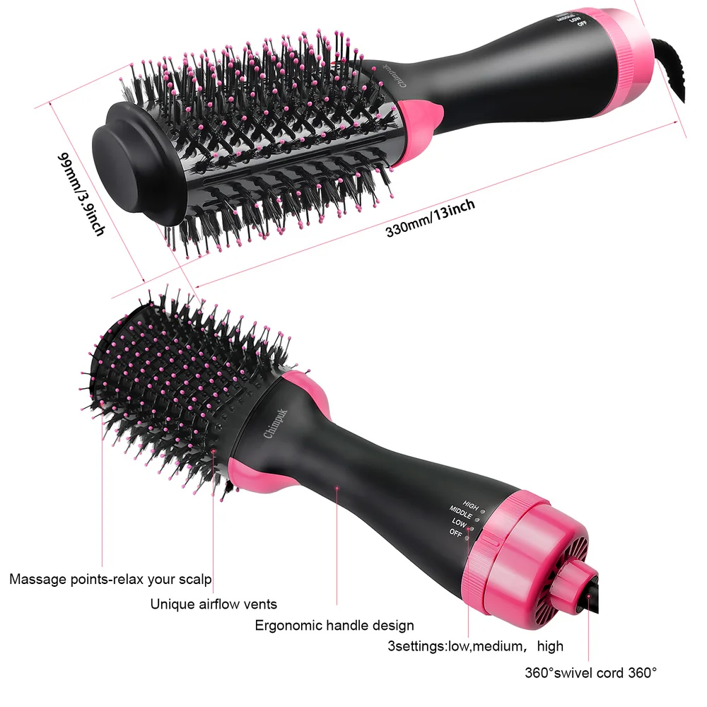 4 In 1 Professional Electric Hair Brushes Hair Dryer Hot Air Brush Styler Hair Curlers Tool Multifunctional Styling One Step