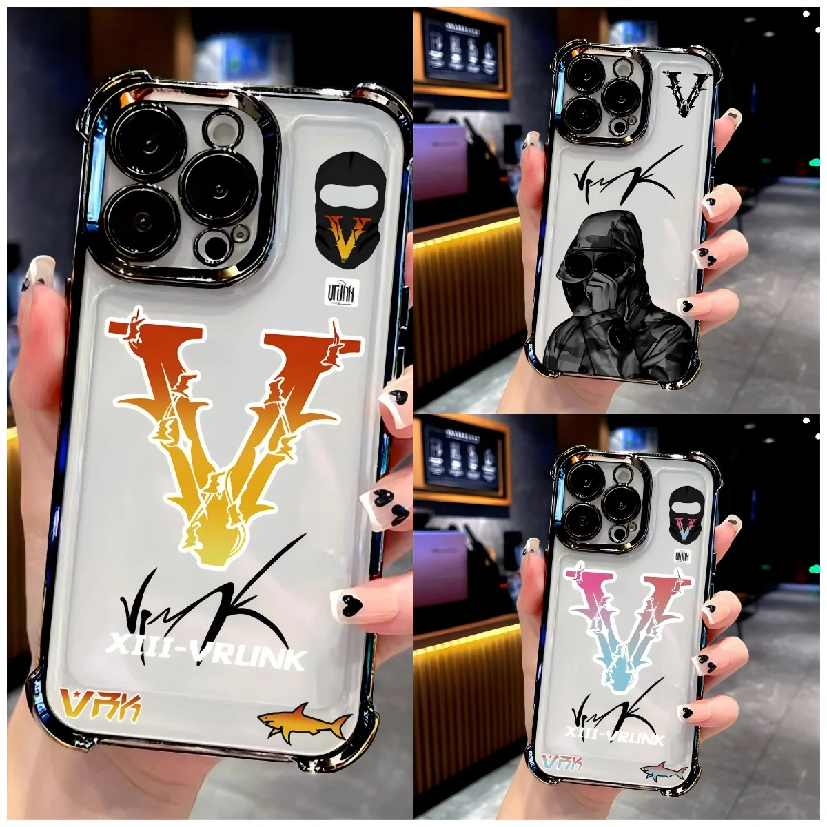 

Hot Fashion V-Vrunks Plating Phone Case For Samsung S26 S25 S24 S23 S22 S21 S20 FE Note20 Edge Plus Ultra 4G 5G Anti Fall Airbag