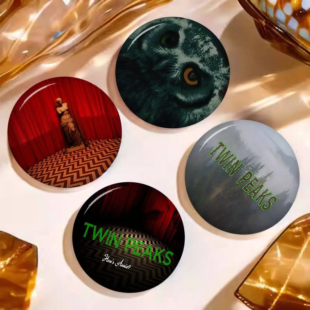Mystery TV T-Twin P-Peaks 32/44/58MM Customizable Button Pins Cute Funny Creative Badge Jewelry Decor Gifts For Friends