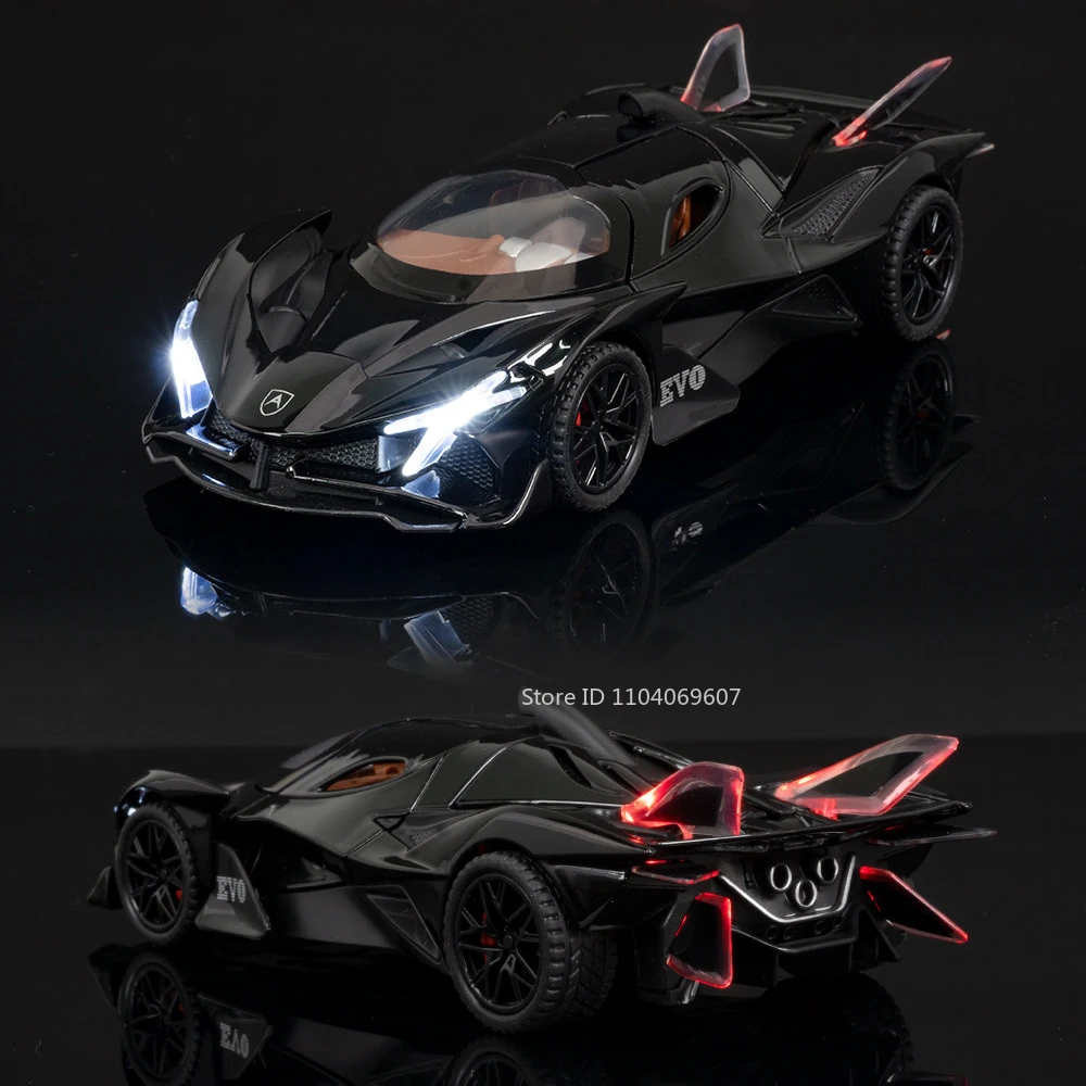 1:32 Scale Apollo EVO Car Toy Models Alloy Diecast Sports Cars Pull Back Sound Light 2 Doors Opened Racing Vehicles Gift for Kid