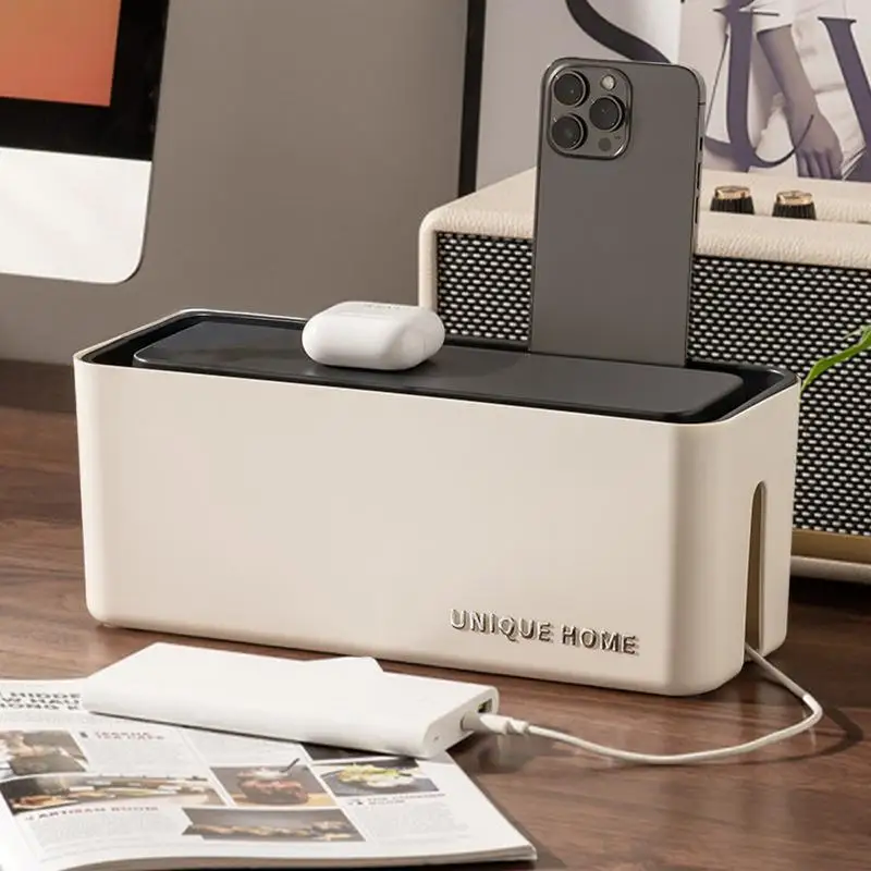 

Ящик для хранения кабелей, органайзер для компьютерного кабеля, многофункциональный органайзер для зарядного устройства, чехол с крышкой, проводной органайзер, коробка для стола, офиса