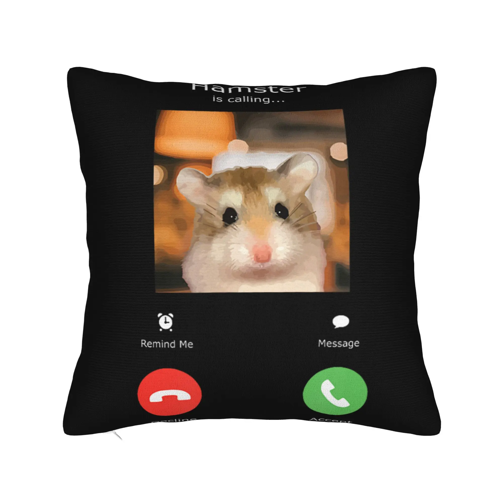 Hamster is Calling Lover Hamster Owner Phone Square Pillow Cases  Cushion Cover Decorative Throw Pillow Case Cover for Home 18