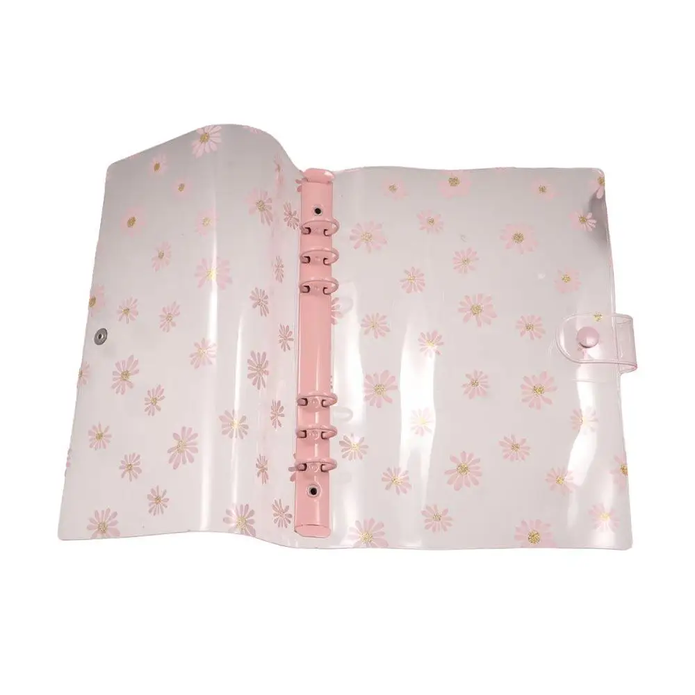 Binder 6 Hole Student Stationery Loose Leaf Ring Daisy Notebook Binder Literary Binder Shell Notebook Cover Binder File Folder