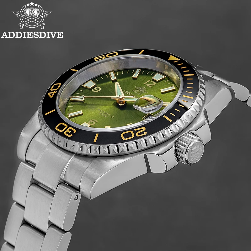 Addiesdive 2025 novo safira nh35 relógios mecânicos automáticos super luminoso 200m à prova dwaterproof água relógio masculino ad2085 reloj hombre
