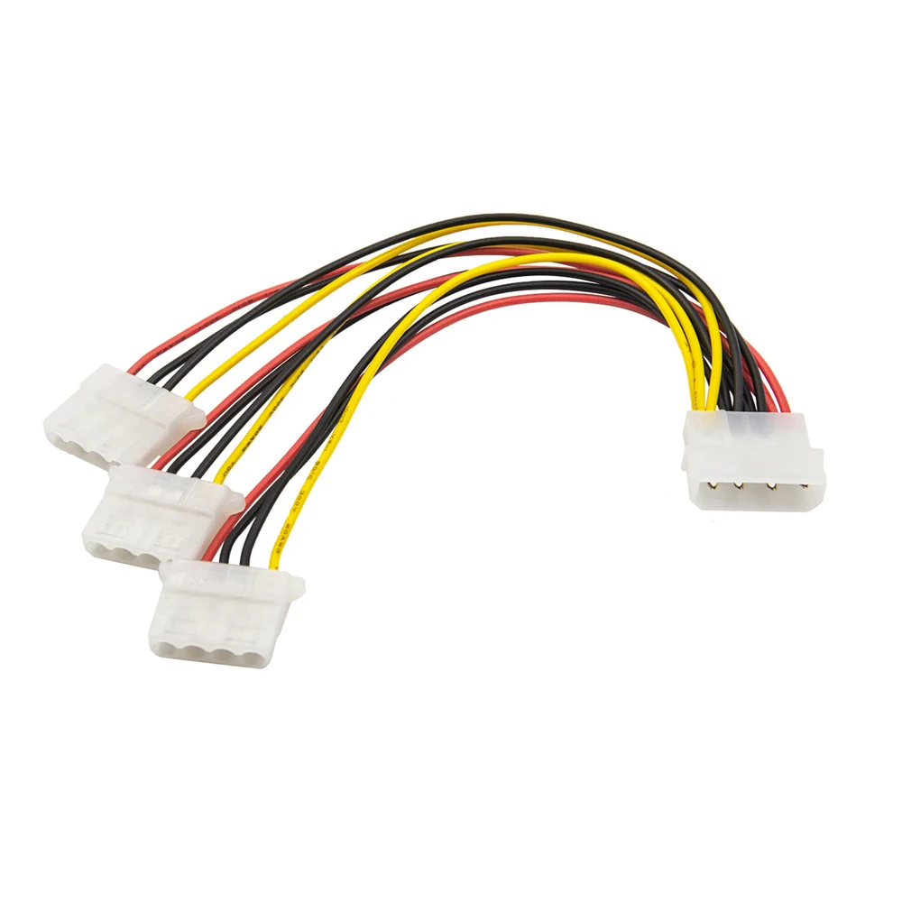 4 Pins Molex Male to 3 Port Molex IDE Female Power Splitter Computer Adapter 4 Pins IDE Power Cable