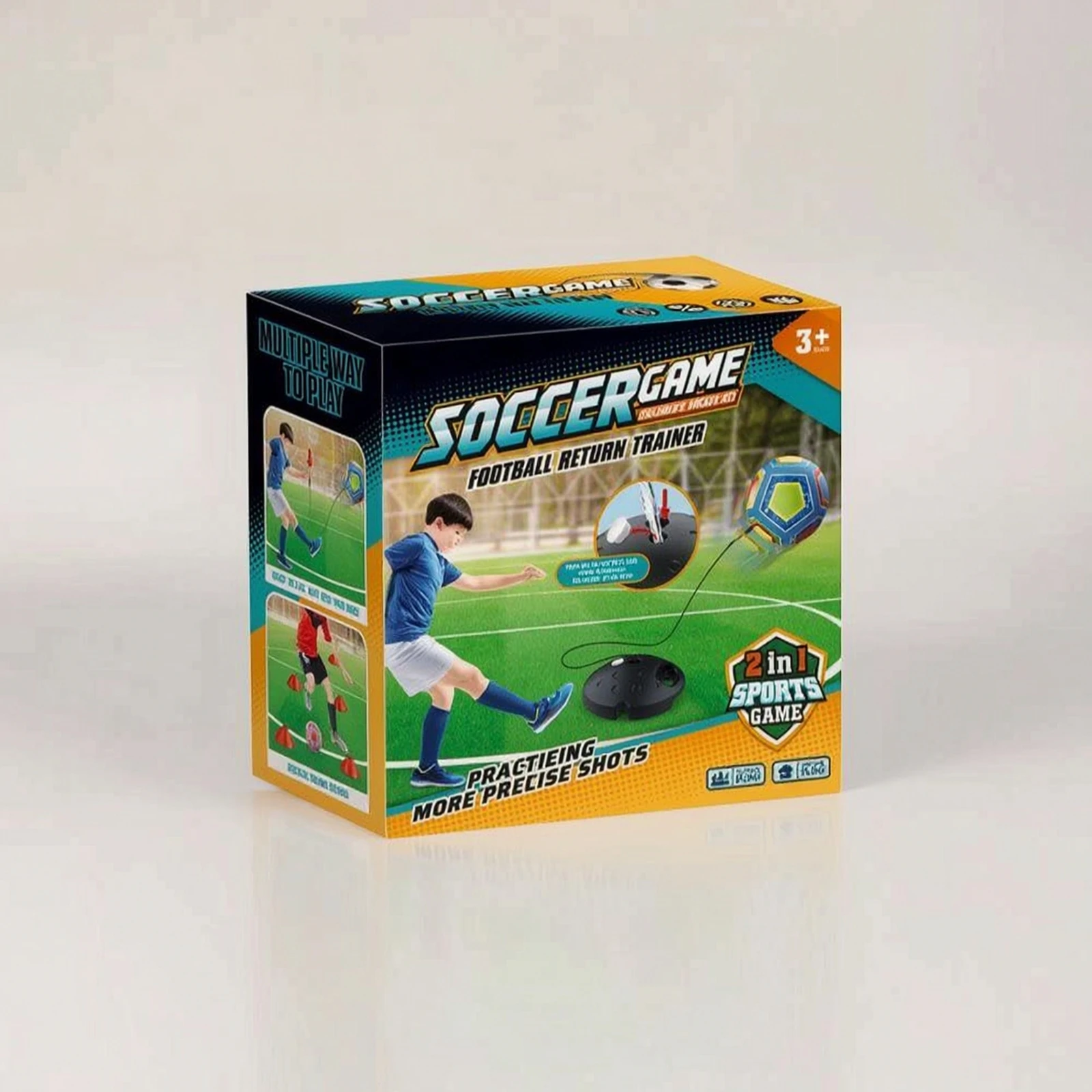 

Soccer Training Set with Base Portable Football Return Practice Aid with Cones Solo Soccer Practice Aid with Cord Inflatable