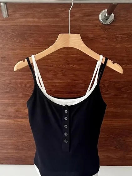25 Styles Spicy Girl Single Wear Inner Wear Outer Wear Color Block Halter  with Chest Pad Vest Beautiful Back