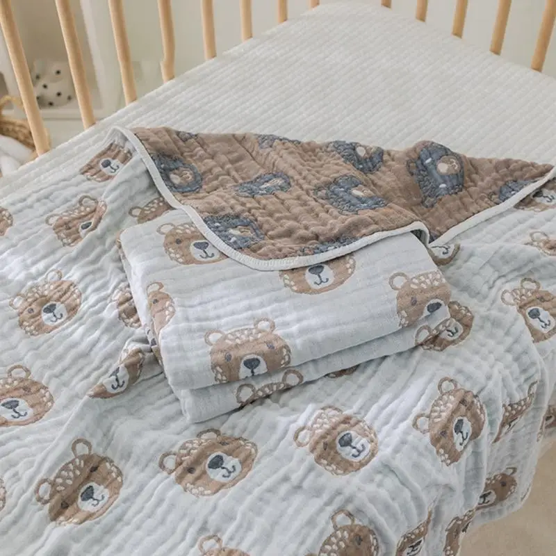 

L38E Children Infant Cotton Muslin Blanket for Baby Toddler Newborn Swaddles Wraps