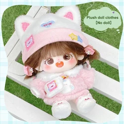 1Set Handmade 20cm Doll Clothes Maid Dress Headband Apron Headwear Plush Dolls Outfit Toys Baby Doll's Accessories Cos Suit