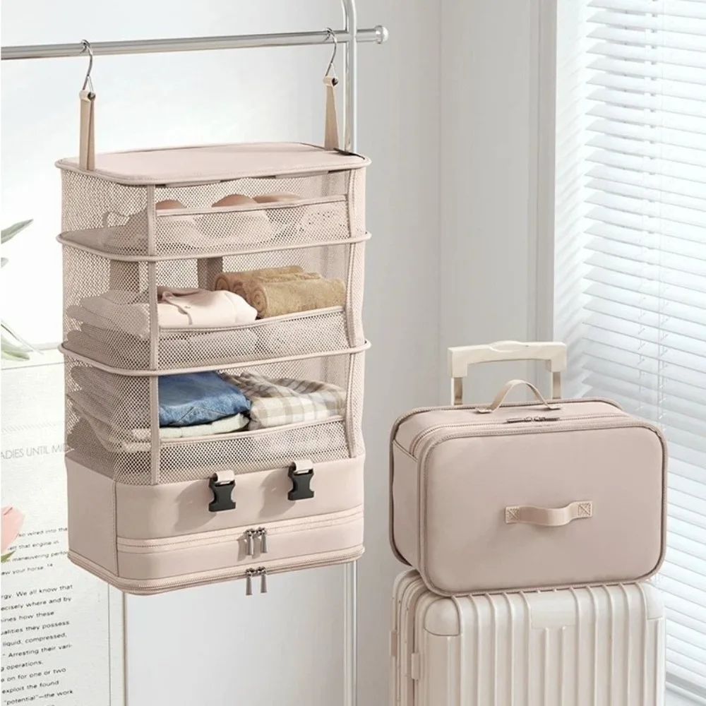 

Large Capacity Travel Clothes Storage Bag Foldable Multi functional Wardrobe Hanging Bag Easy to Carry Underwear Storage Bag