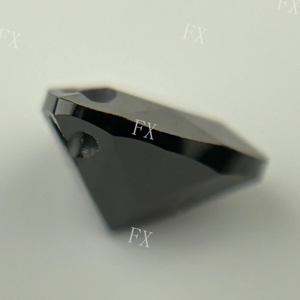 Cubic Zirconia Stone Single Hole Trillion Shape Black Brilliant Cut Loose CZ Stones Synthetic Gems Beads 5x5~12x12mm 5A