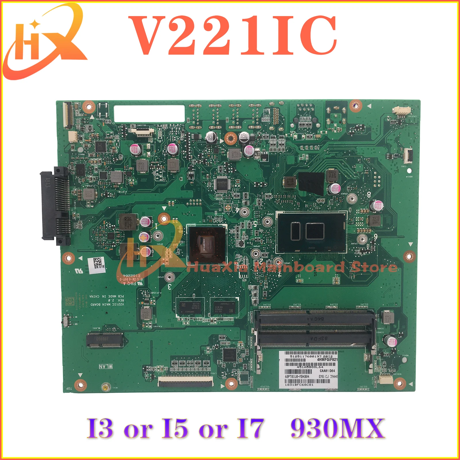 Ноутбук V221IC Материнская плата ASUS Vivo AiO V221ID V221 V221ICUK, материнская плата ноутбука с i3 i5 i7 930MX, тест основной платы ОК