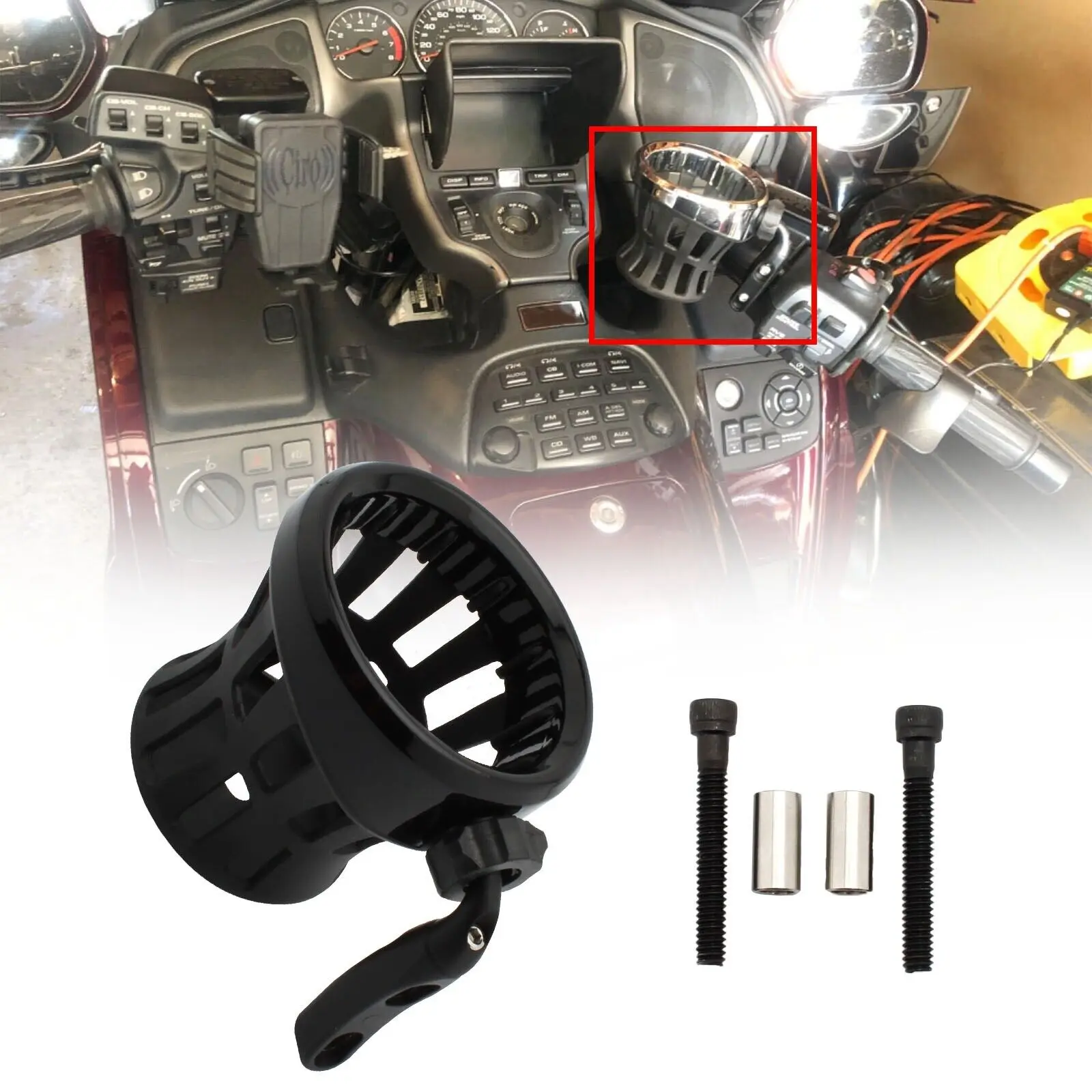 

Motorcycle Accessories Gold Wing GL1800 Handlebar Cup Holder Drink Mounted For Goldwing F6B 2013-2017 골드윙 GL1800 Trike 2001-2017