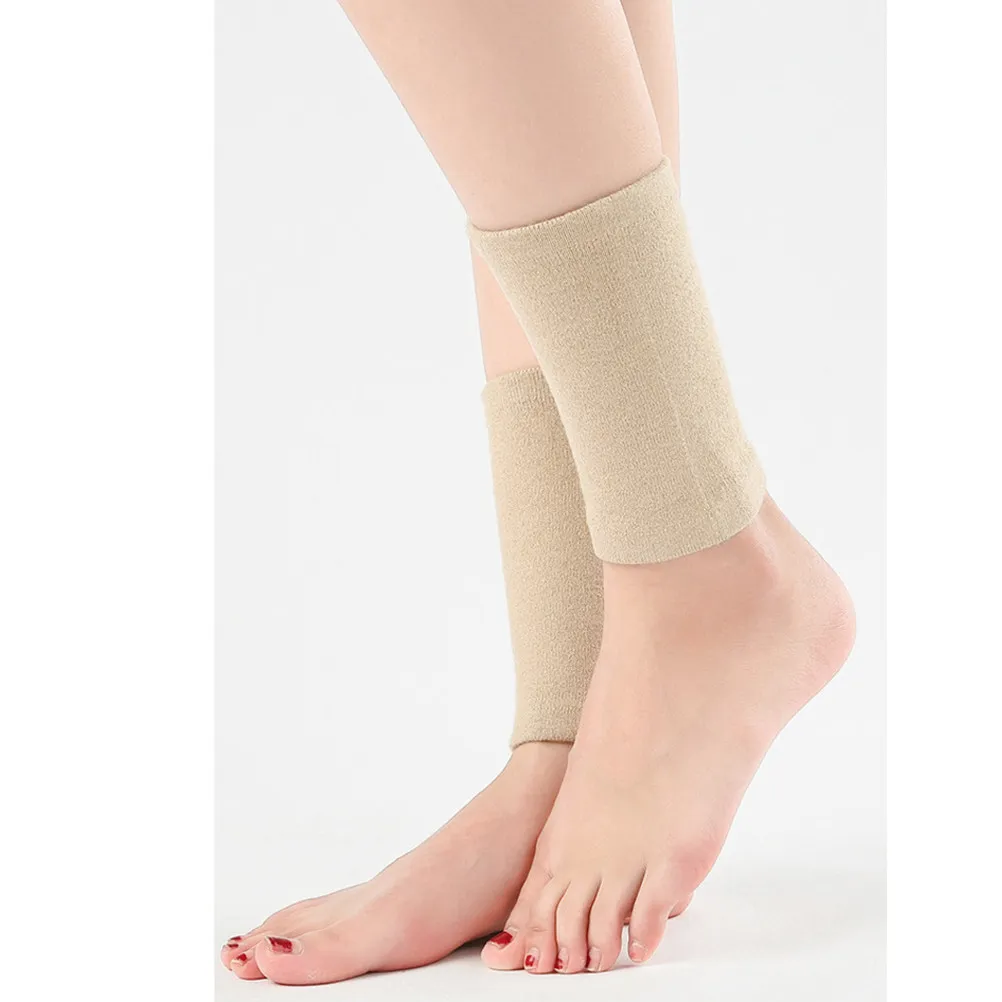 

Дышащие носки-гетры из шерсти с регулируемой длиной, впитывающие пот, теплые чехлы для ног для баскетбола и тенниса, светло-бежевые