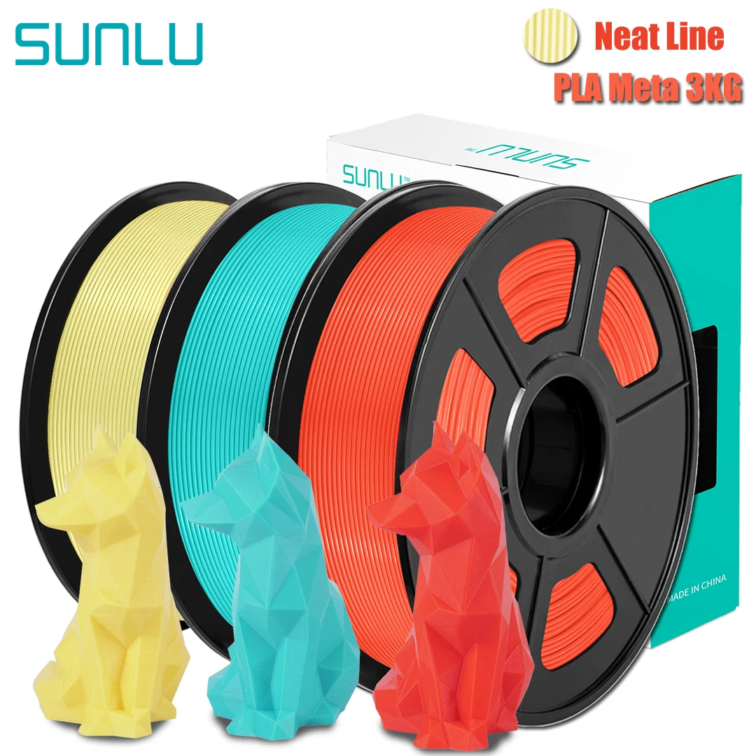 

SUNLU PLA Meta 3 Rolls 3D Printer Filament 1.75mm 1KG Clog-Free High Fluidity Impact Resistance No Bubble Material Neat Line