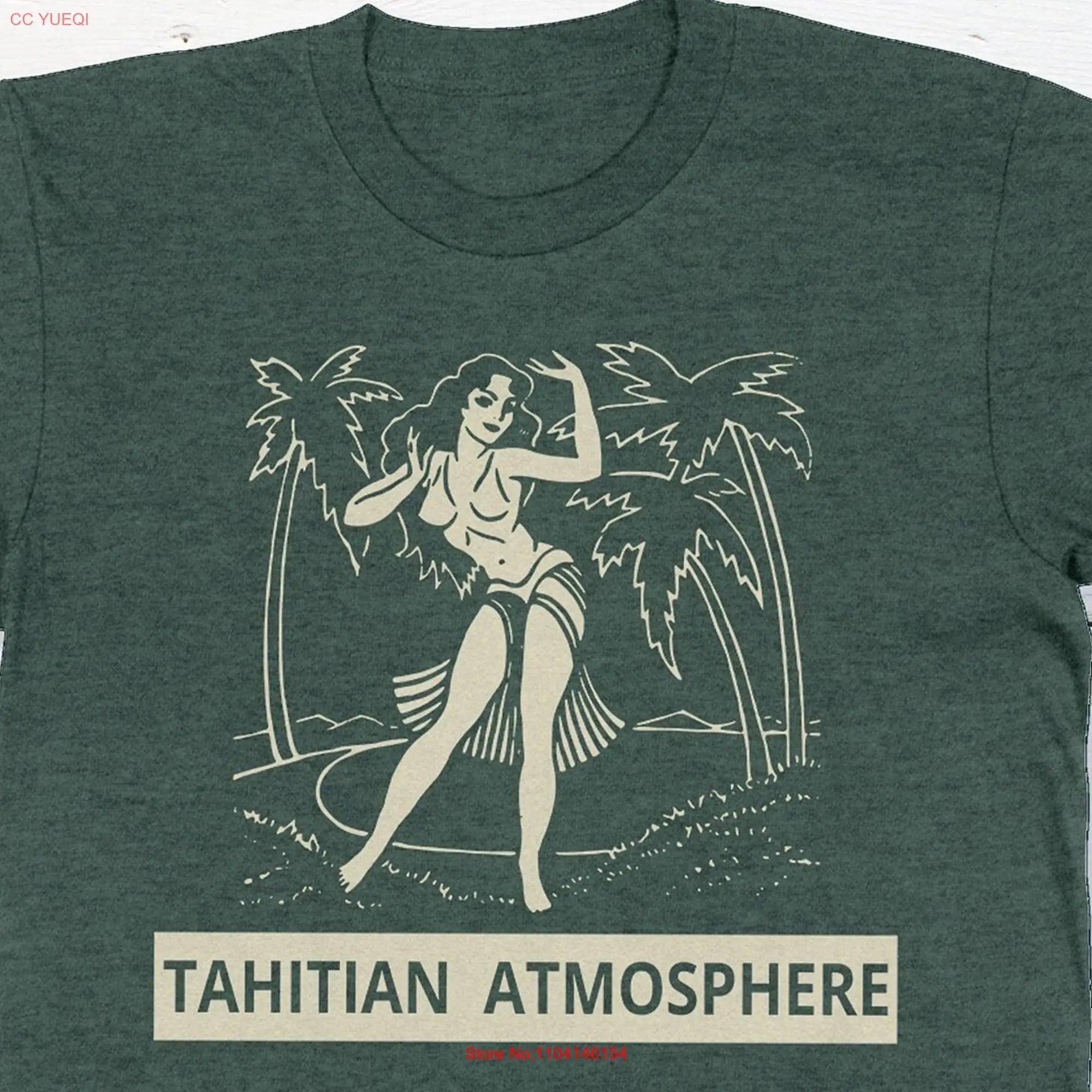 Vintage Pin Up T shirt Tahitian Atmosphere Matchbook Retro Americana Cocktail Lounge long or short sleeves