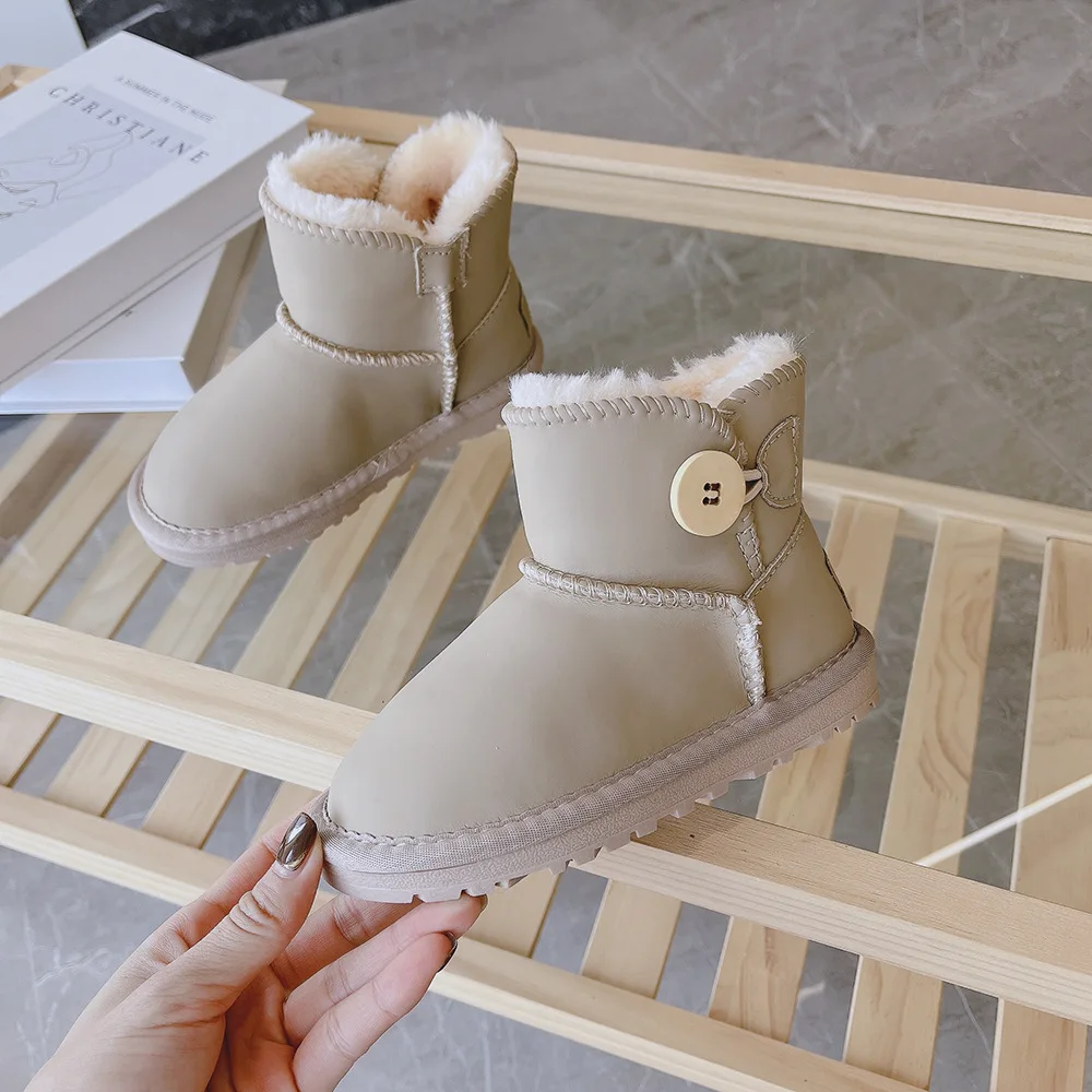 Winter New Warm Children Snow Boots Kids Plush Thickened Waterproof Shoes Korean Boots botas de invierno para niña зимние сапоги