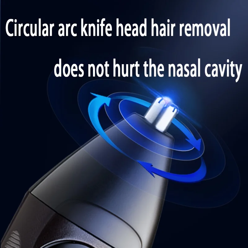 Professional Multi-Function Electric Razor for Men USB Rechargeable Dual Blade Stainless Steel Nose Hair Trimmer Precision Head