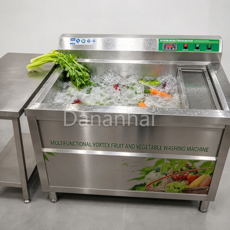 Fruit Bubble Washer, Commercial Vegetable Washing Machine, Salad Cleaner For Bakery Kitchen