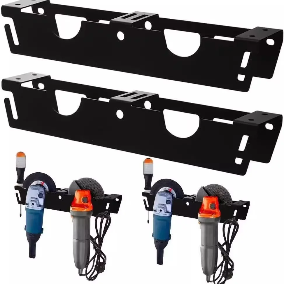 2PCS  Grinder Holder With Cord Hanger Wall Mount Bracket Storage For Angle Grinder Cutters Polishers Metal Angle Grinder Rack
