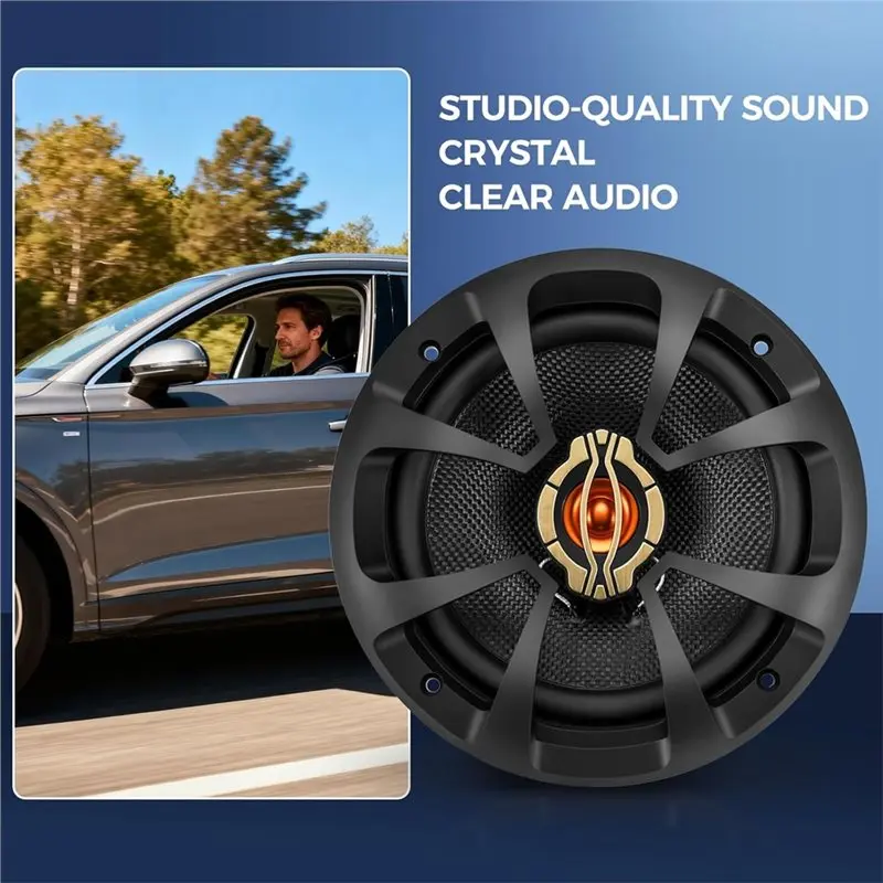 【VALUE MONEY】6.5 Car Speakers, 800W Max, 200W RMS, 4 Ohm, Universal Fit (Pair)