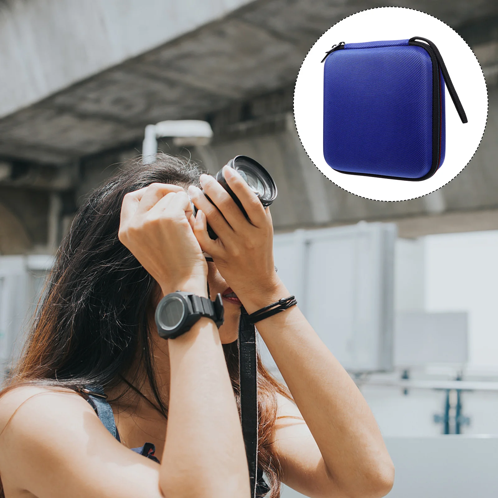 

Eva Shockproof Band Storage Case Big Capacity Durable Travel Home Use Smart Watch Bands Container Protective Accessory Box For