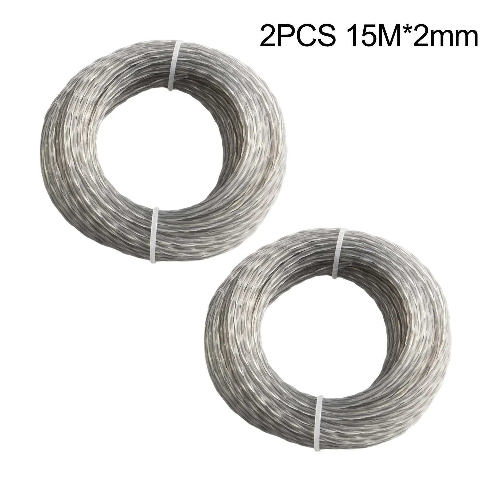 For 2 Sets Corereinforced Nylon Trimmer Line For 2 0mm & 3 0mm x 15m Each Spool for Electric Handheld Trimmers and Brushcutters