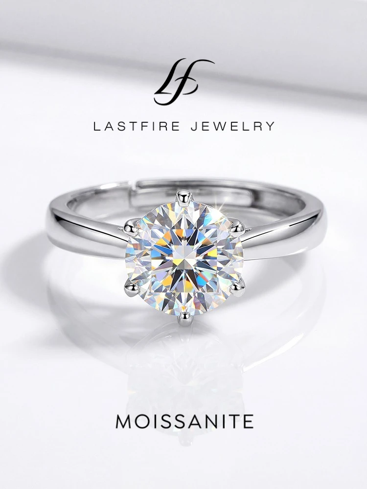 

Настоящее кольцо с муассанитом 0.5-2 карата, обручальное/свадебное кольцо для женщин, из стерлингового серебра 925 пробы, роскошное ювелирное изделие высокого качества