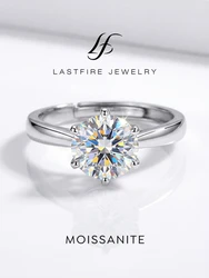Real 0.5-2ct Real Moissanite Diamond Ring Engagement Wedding Rings for Women 925 Sterling Silver Luxury Quality Fine Jewelry