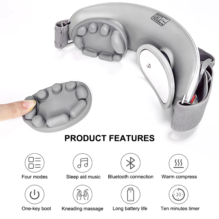 Smart kneading four modes silicone heat compression relax portable intelligent eyes care glasses massager equipment