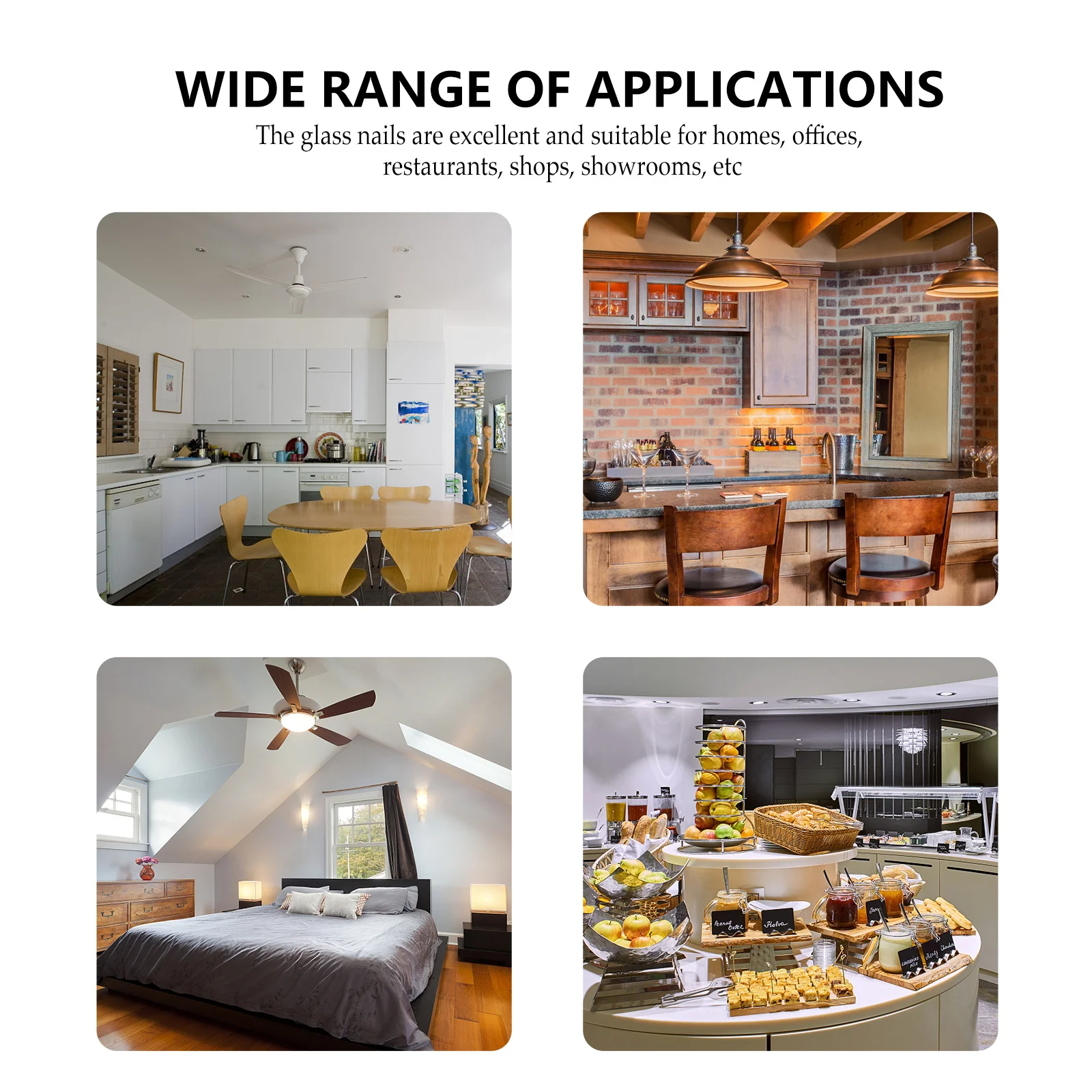 

12Pcs Glass Nail Stainless Steel Advertising Nail Sign Standoff Fasteners for Billboards Shop Showroom Display Installation