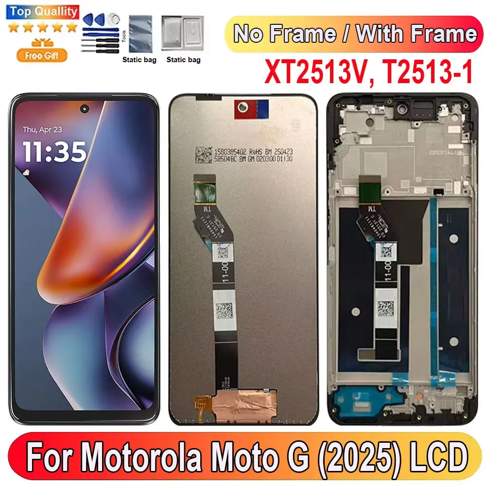 Tela LCD de 6.7'' para Motorola Moto G (2025) com Painel Touch e Digitalizador, Peça de Reposição XT2513V, T2513-1 com Aro