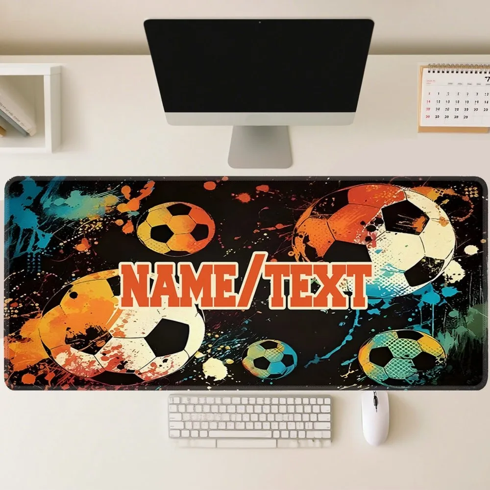 [2D Flat] 1pc Custom Personalized Graffiti Splash Soccer Football Mouse Pad Custom Name Multi Sizes Gaming Mouse Pad
