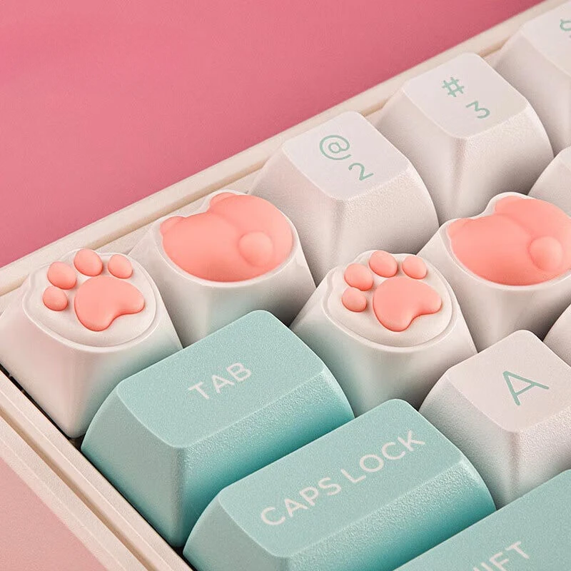 

Cat Claw Keycap Personalized Silicone Cute Cat Theme Keycap Customized Creative Cute Personality 2D Cross Axis OEM Highly Ergono