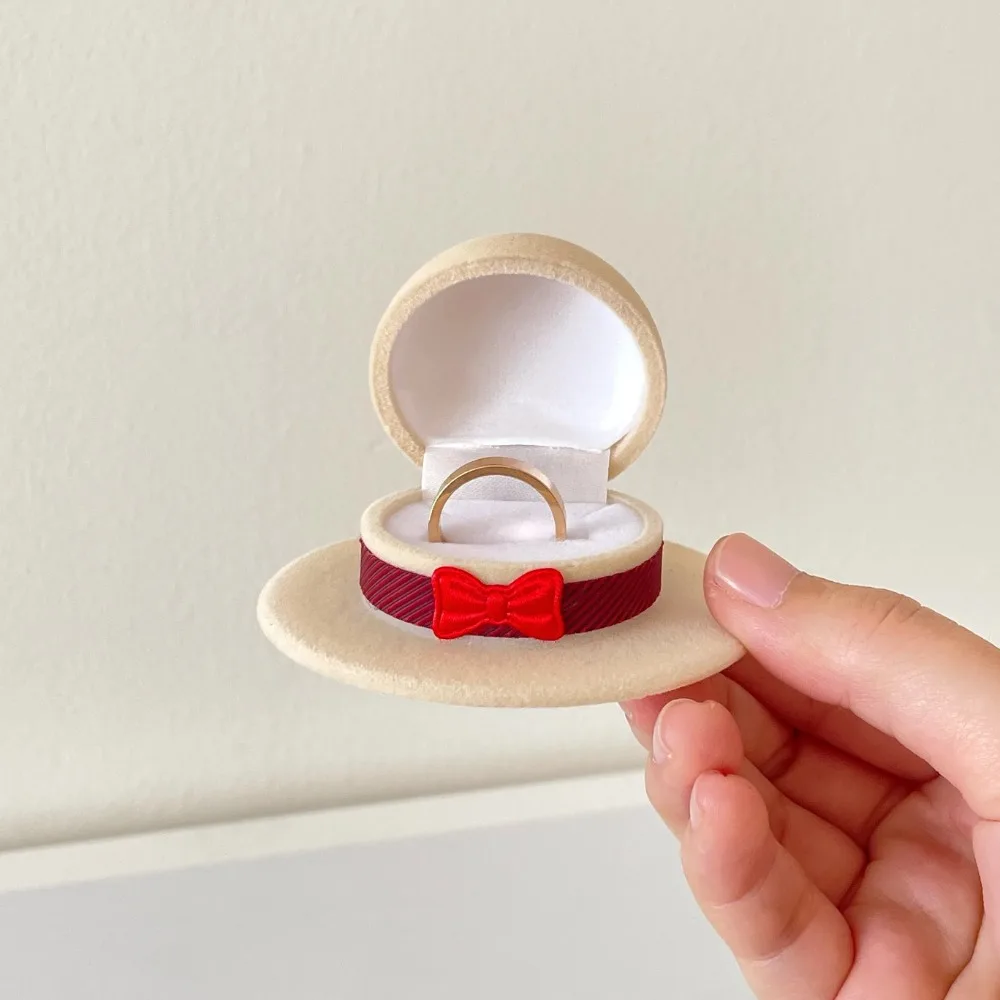 Portable Velvet Creative Ring Case Turtle Mermaid Ring Display Box Swan Flower Earrings Trinket Case Gift Box