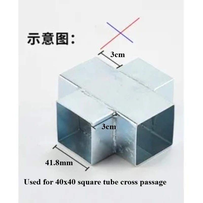 4PCS 40MM 50MM Square Tube 90 Degree Right Angle Two Way Three-way Iron Tube Guardrail Square Tube Connector