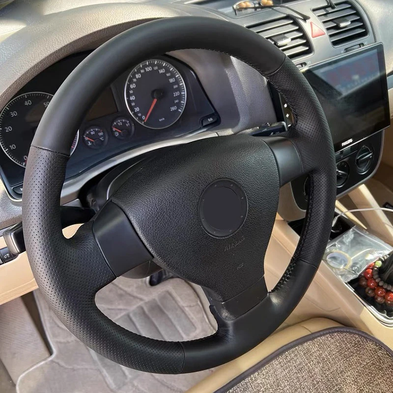 

Чехол на руль из кожи для самостоятельной установки (DIY) для Volkswagen Golf 5 Mk5, VW Passat B6, Jetta 5 Mk5, Tiguan 2007-2011, для интерьера автомобиля