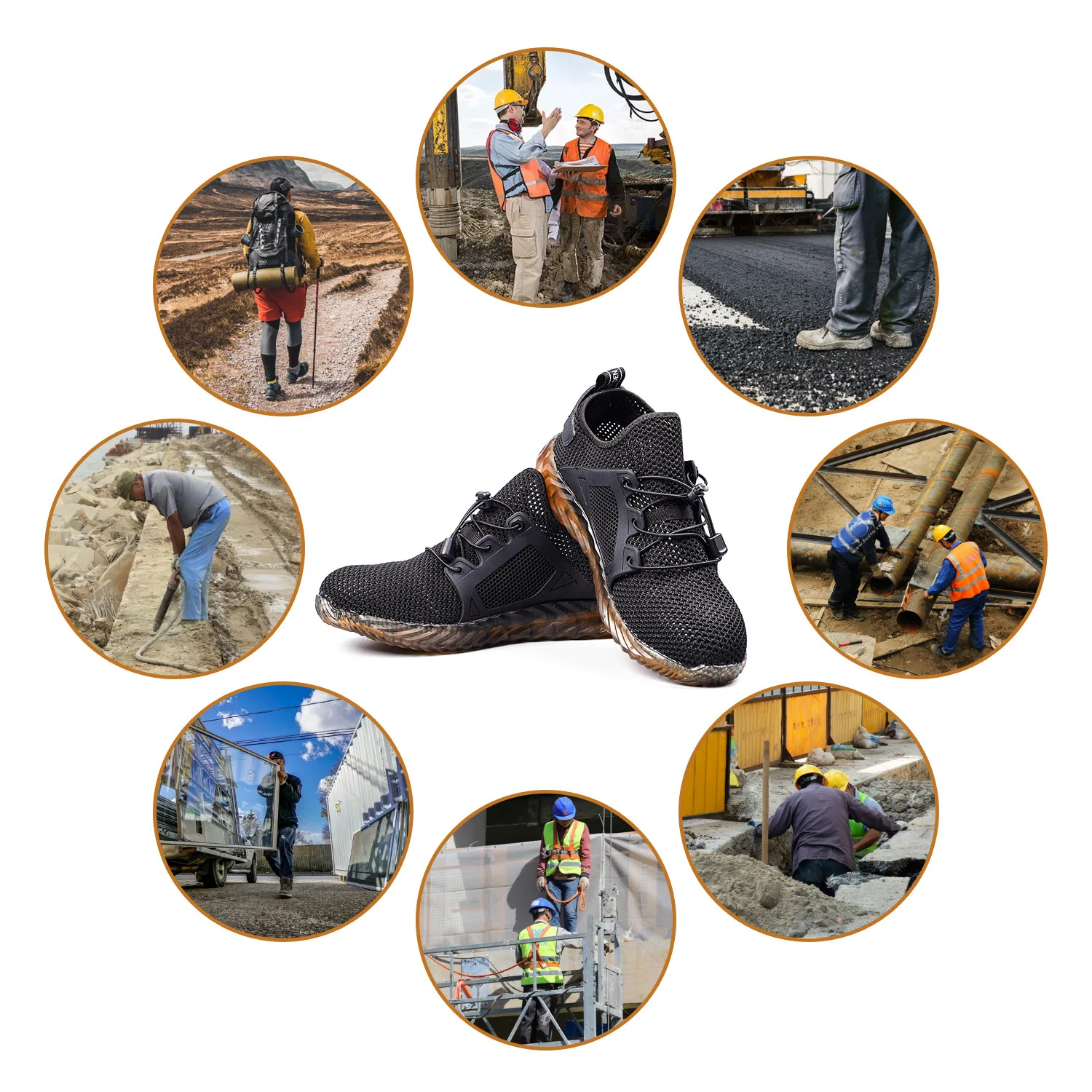 Safety Shoes Men With Steel Toe Cap Anti-smash Men Work Shoes Sneakers Anti-puncture Indestructible Shoes Lightweight Breathable