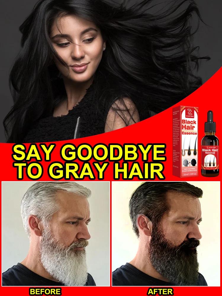 

Reverse Gray Hair Serum: Visible in 2 Weeks | Plant-Powered Youthful Black & Root Renewal