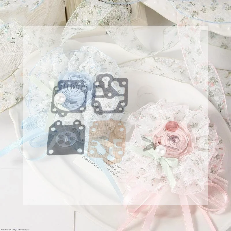 10 Yards Floral Fishnet Lace Trim 2.5cm/4cm Width Delicate Edge for Birthday Cake Bouquet Gift Wrapping Use