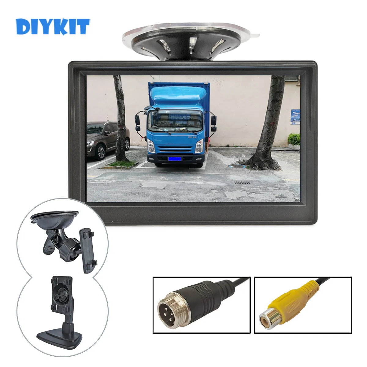 DIYKIT 800 x 480 5inch TFT LCD Display Car Rear View HD Monitor with Suction Cup and Free Bracket For MPV SUV Horse Lorry