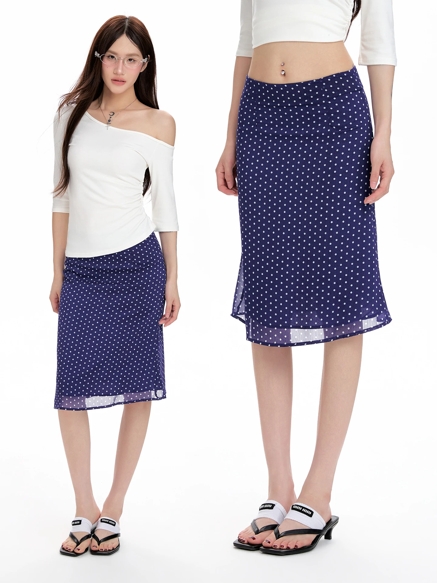 

Новая летняя легкая женская юбка с принтом в горошек, свободная, струящаяся, стройнящая, прямая, короткая, элегантная, стильная