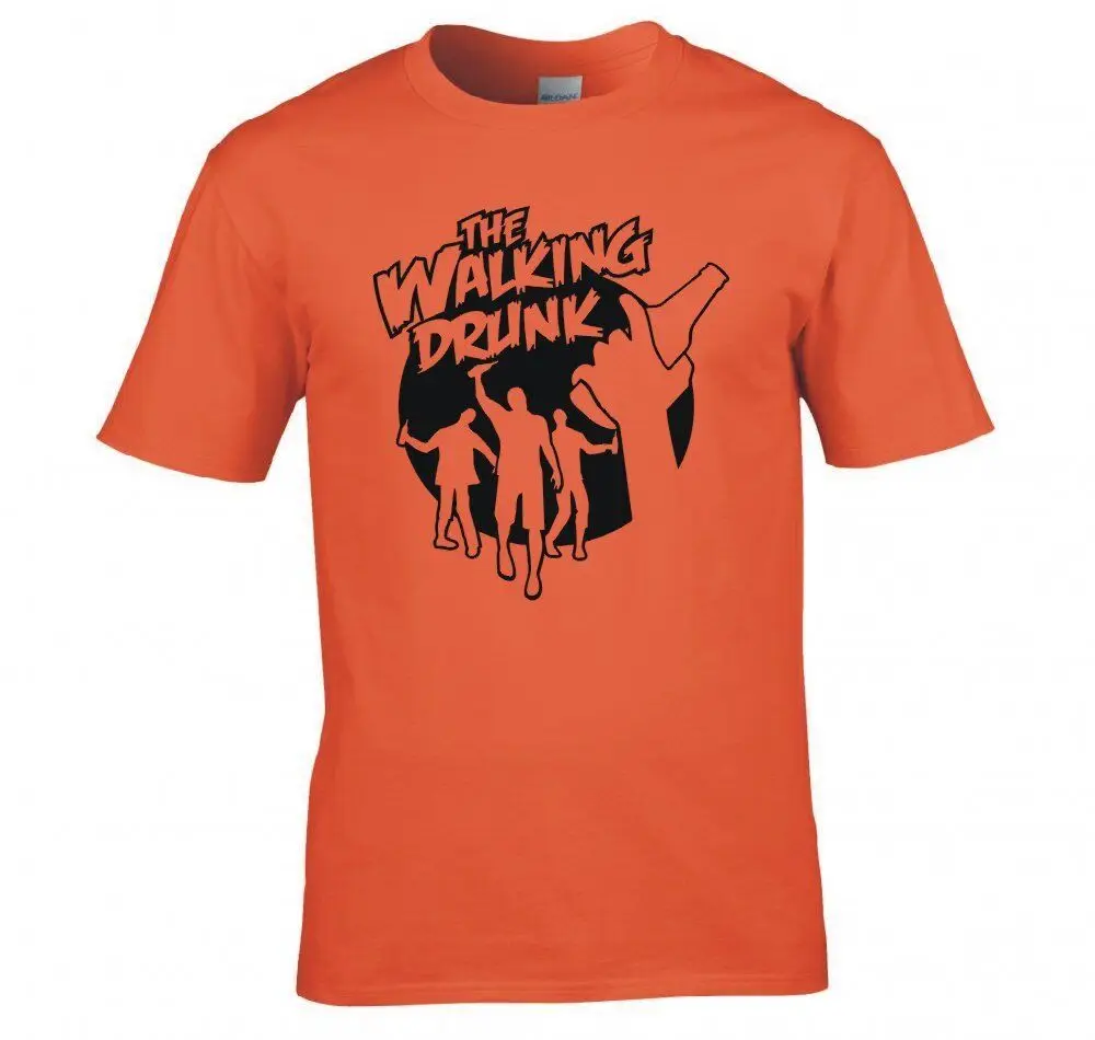 Ходячие мертвецы пьяные футболки NEWY2K унисекс летний топ с коротким рукавом