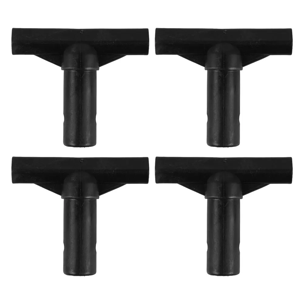 4 Pcs T-tube Sleeve Trampoline Pole End Caps T-shaped Connector T-type Enclosure Poles Replacement Pp for