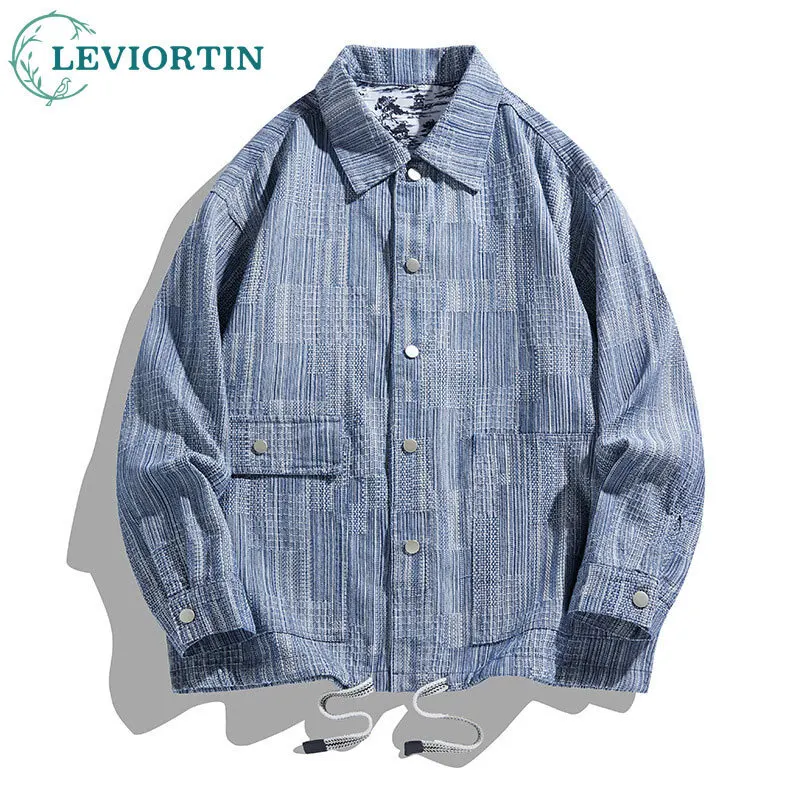 

Spring and Autumn American Fashion Trendy Brand Men's and Women's Couple's Shirt Youth Popular Style Collar Cowboy Coat Collar