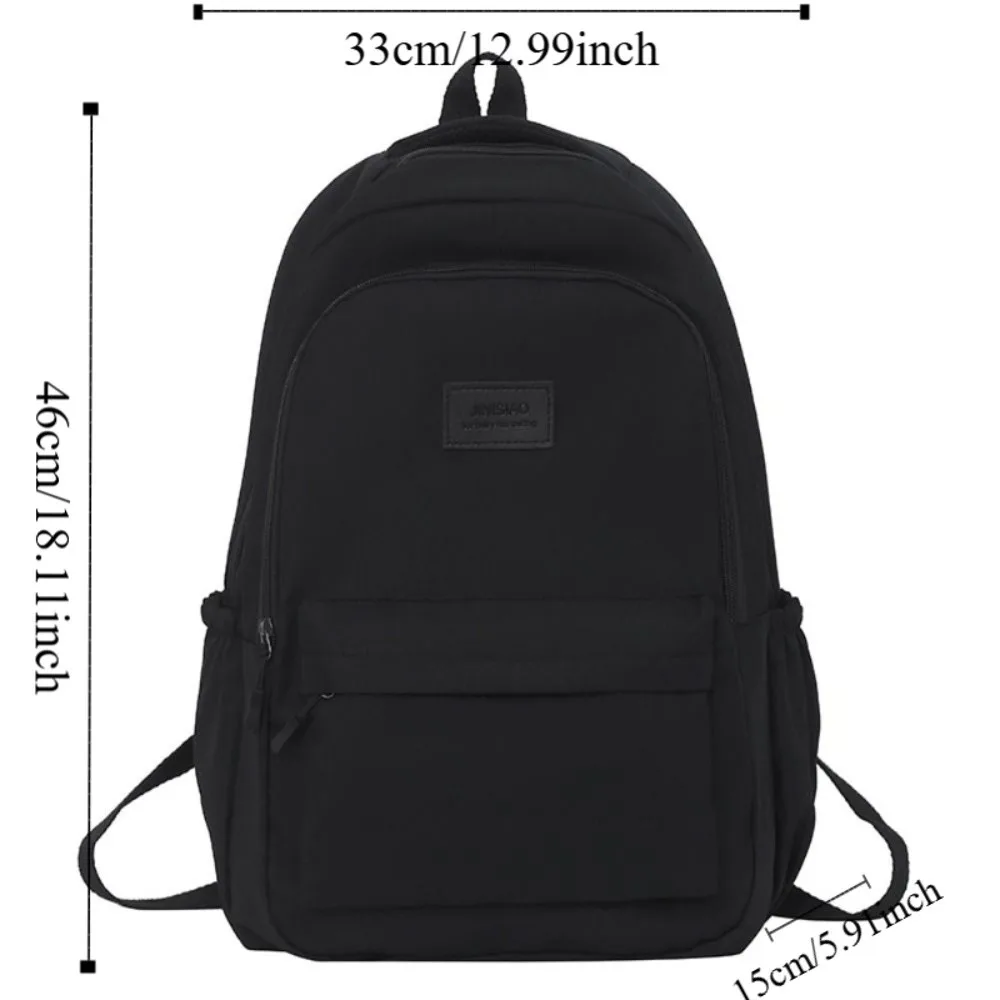 Robuste einfarbige Laptop-Schultasche, einfacher Oxford-Rucksack mit großer Kapazität, Tagesrucksack, wasserdichter College-Rucksack für Männer und Frauen