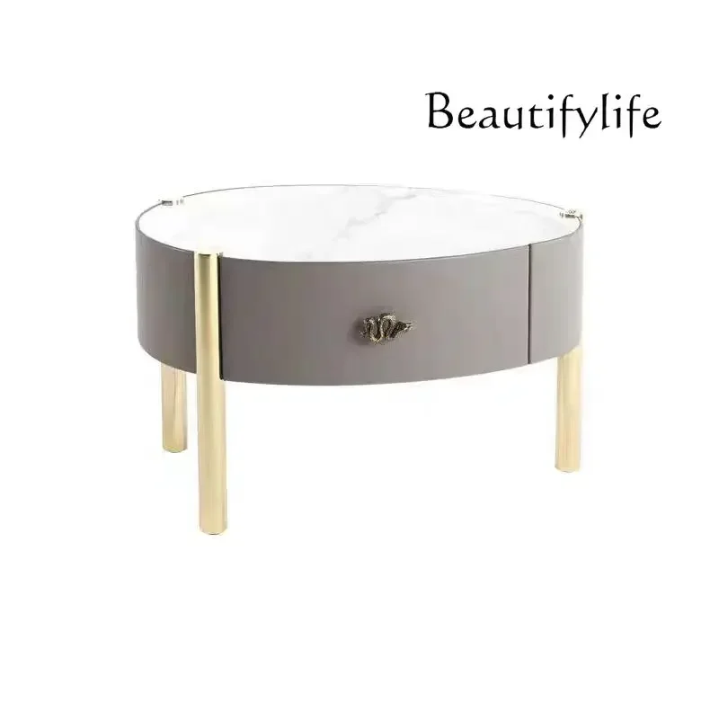 U Light Luxury High-end Simple Bedside Table Villa Home Solid Wood Bedside Storage Designer Italian Minimalist Locker
