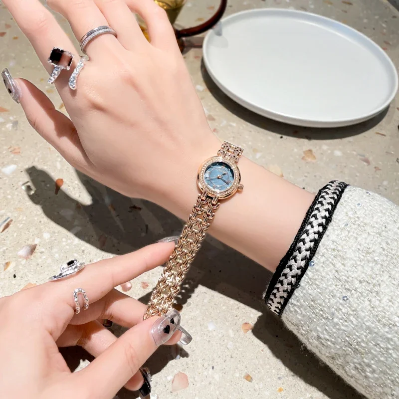 Vintage Bracelet Watch Unique Japanese Movement Waterproof Diamond Quartz Small Watch for Women's Luxury Jewelry Clock Reloj