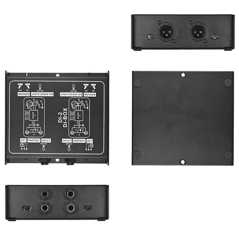 Injection Molded Audio Box Plastic Passive DI Unit Canceller With Input Pad For Guitar And Bass Connections