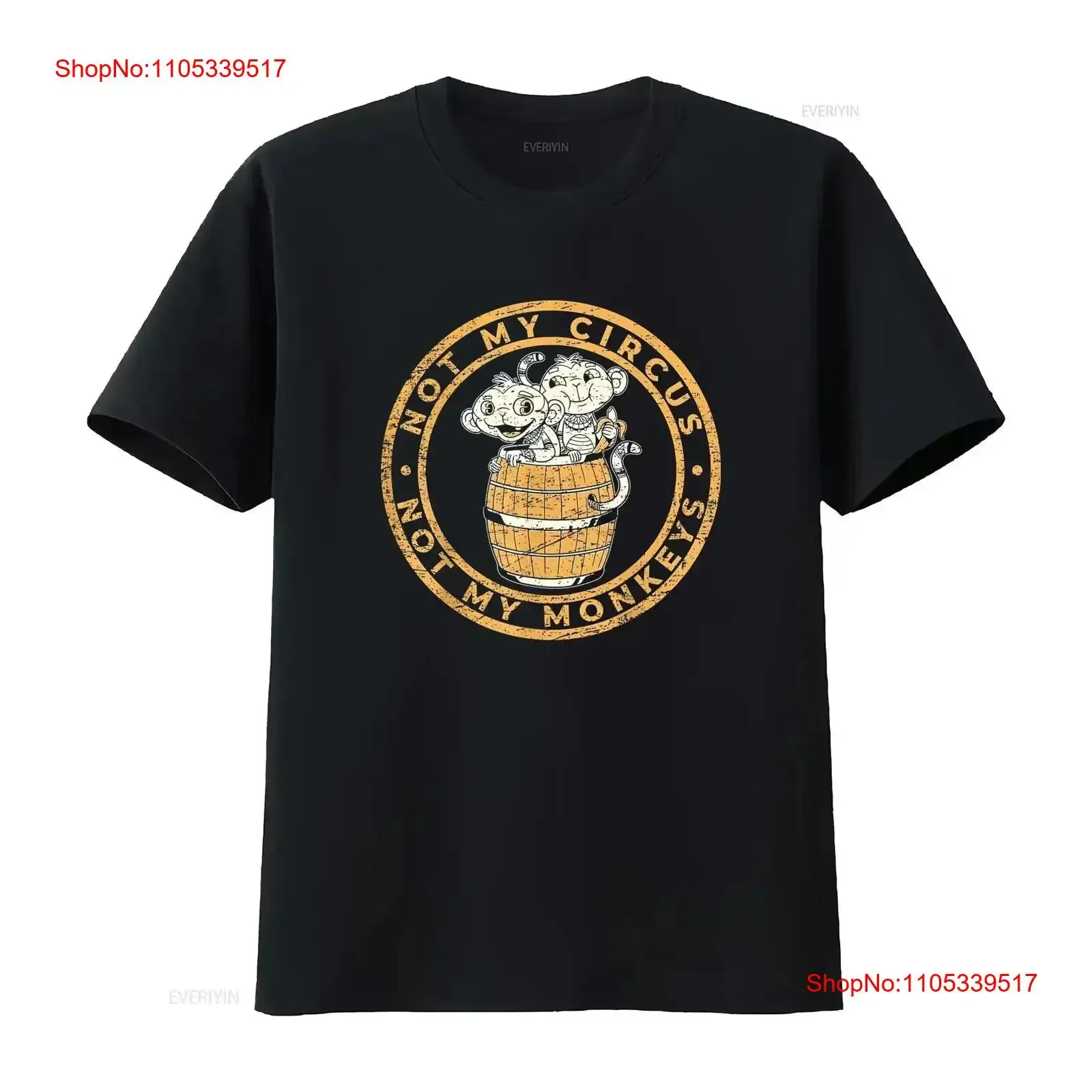 Vintage Not My Circus Monkeys Funny Sarcastic Saying T Shirt Washed Stretched fashion Soft graphic homme vintage Washed